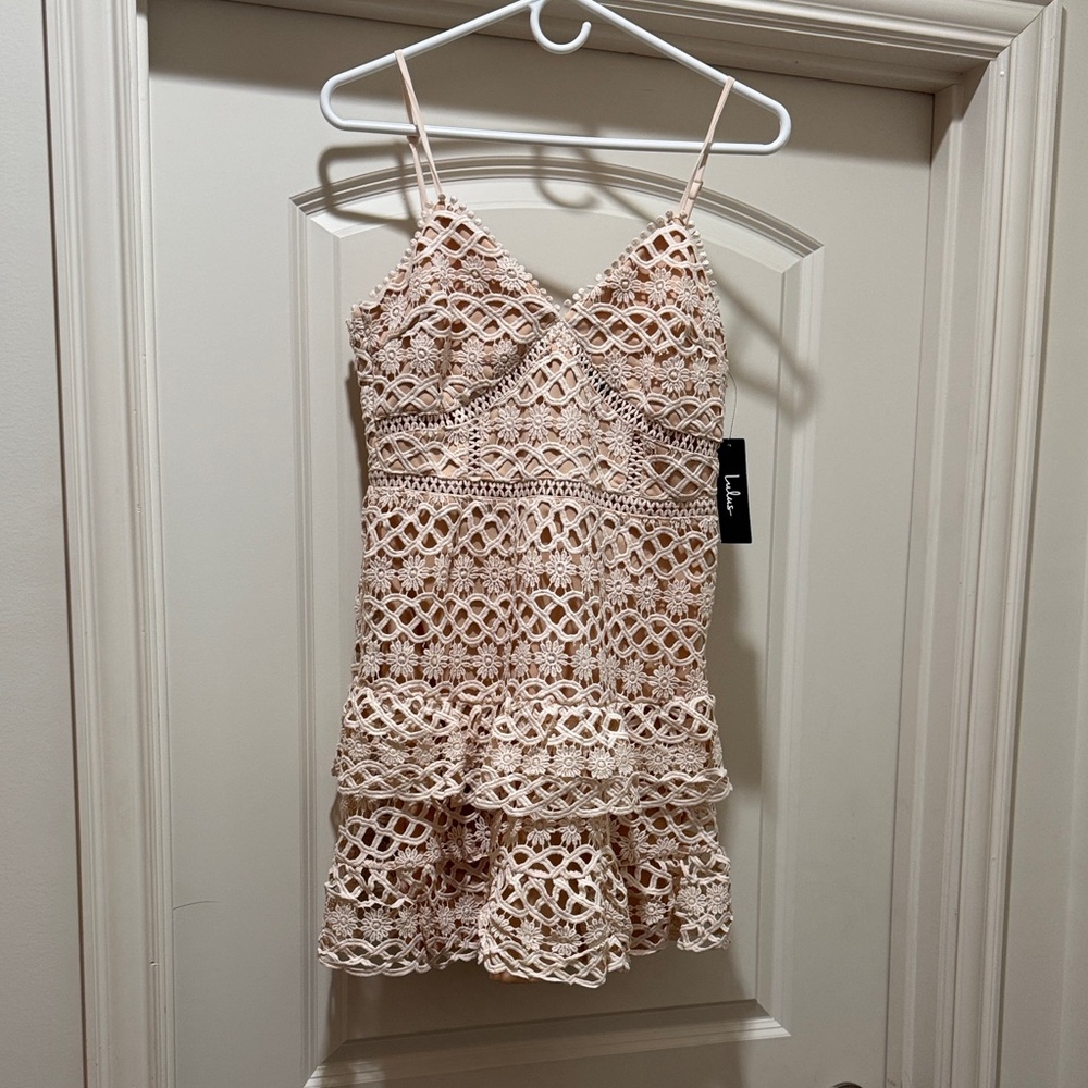 Lulu's Blush Lace Mini Dress